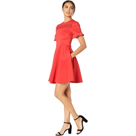 Ted Baker Calizee Lace Insert Skater Dress Size 10 - Picture 9 of 15